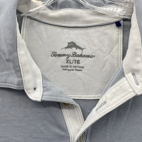 Tommy Bahama Polo Shirt Men's‎ XL Gray Marlin Academia Coastal Sportswear Preppy - Picture 3 of 11